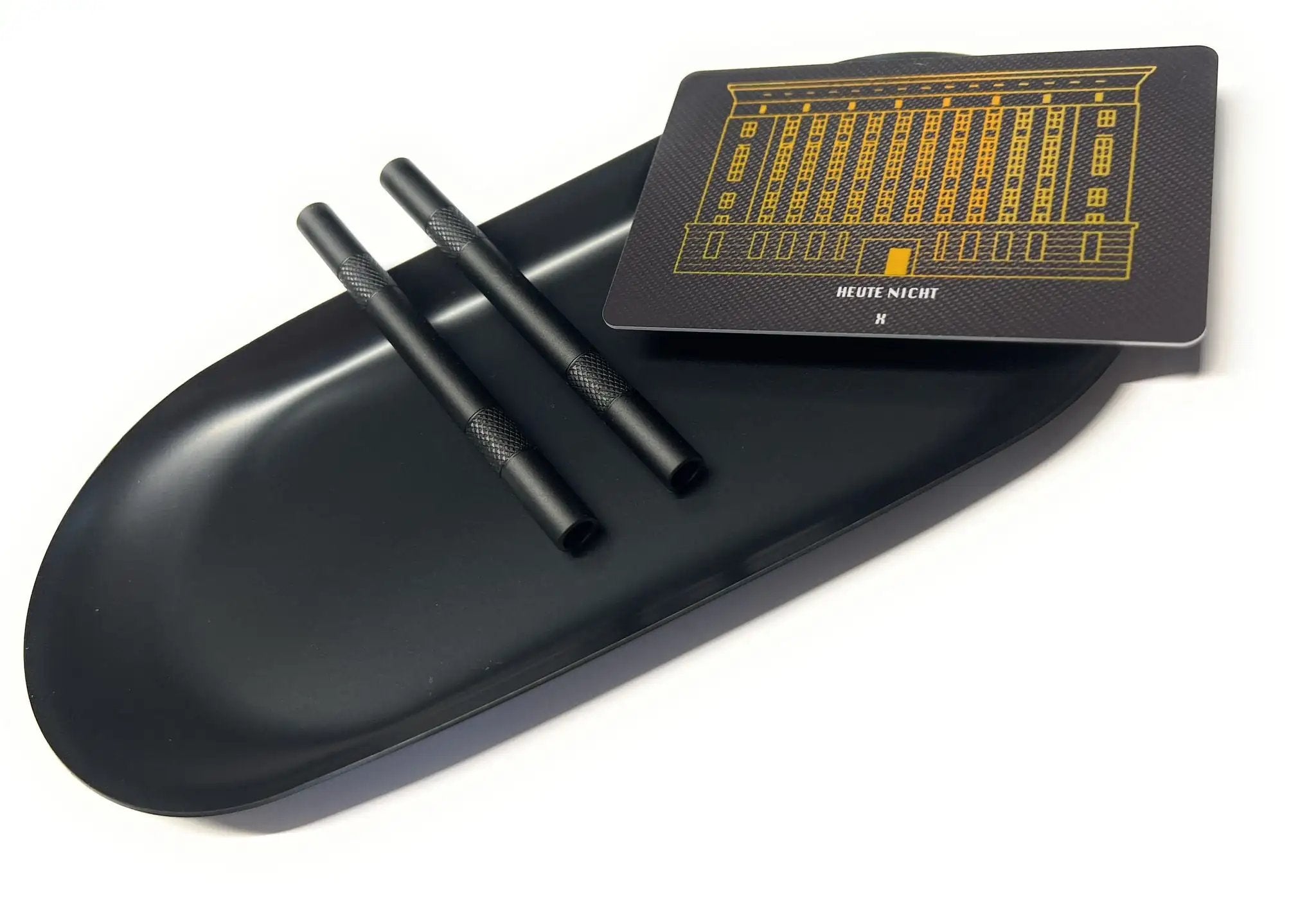 SET „Black Matt Berghain“ – Hack-Karte, Ziehröhrchen & Metall-Unterlage - from DieBallerei