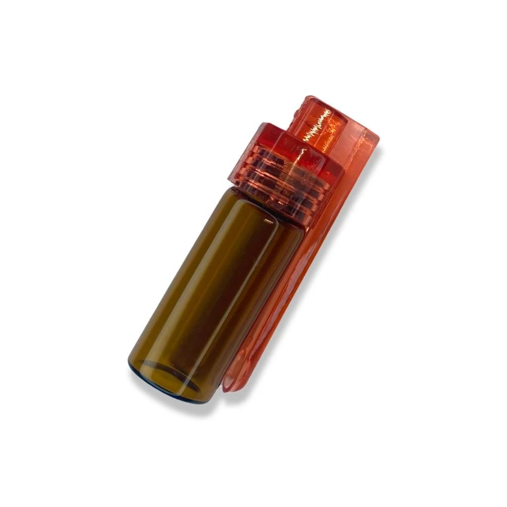 1 Großer Glas-Spender mit klappbarem Löffel & Mini-Trichter – Klar oder Braun mit rotem Deckel - from DieBallerei