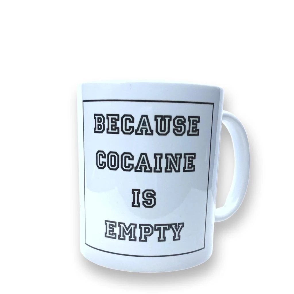 Lustige Tasse "Because Cocaine is Empty" – Hochwertiges Porzellan - from DieBallerei