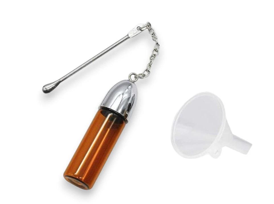 Spender/ Portionierer aus Glas mit Löffel inkl. Trichter (57mm / braun) - from DieBallerei