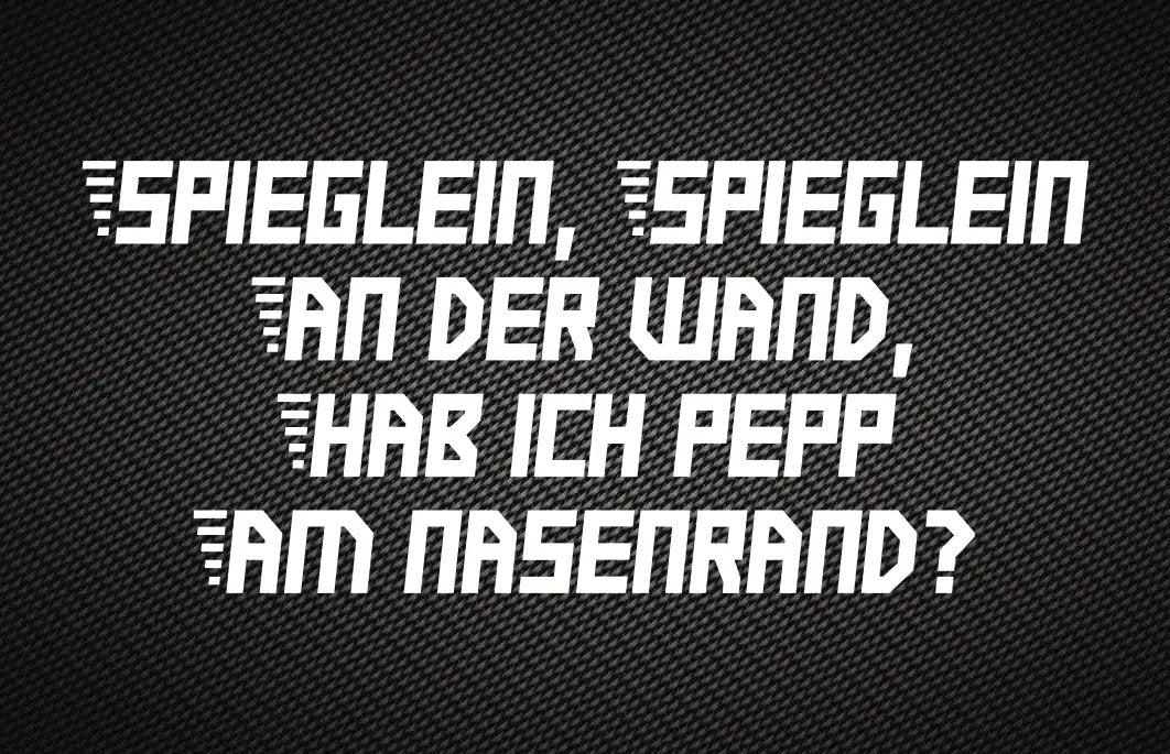 Hack-Karte "Spieglein, Spieglein an der Wand, hab ich Pepp am Nasenrand?" im edlen Carbon Look - from DieBallerei