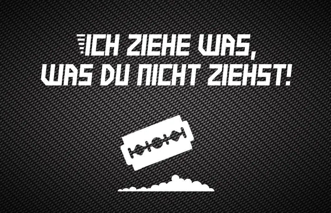Hack-Karte „Ich ziehe was, was du nicht ziehst!“ im edlen Carbon Look - from DieBallerei