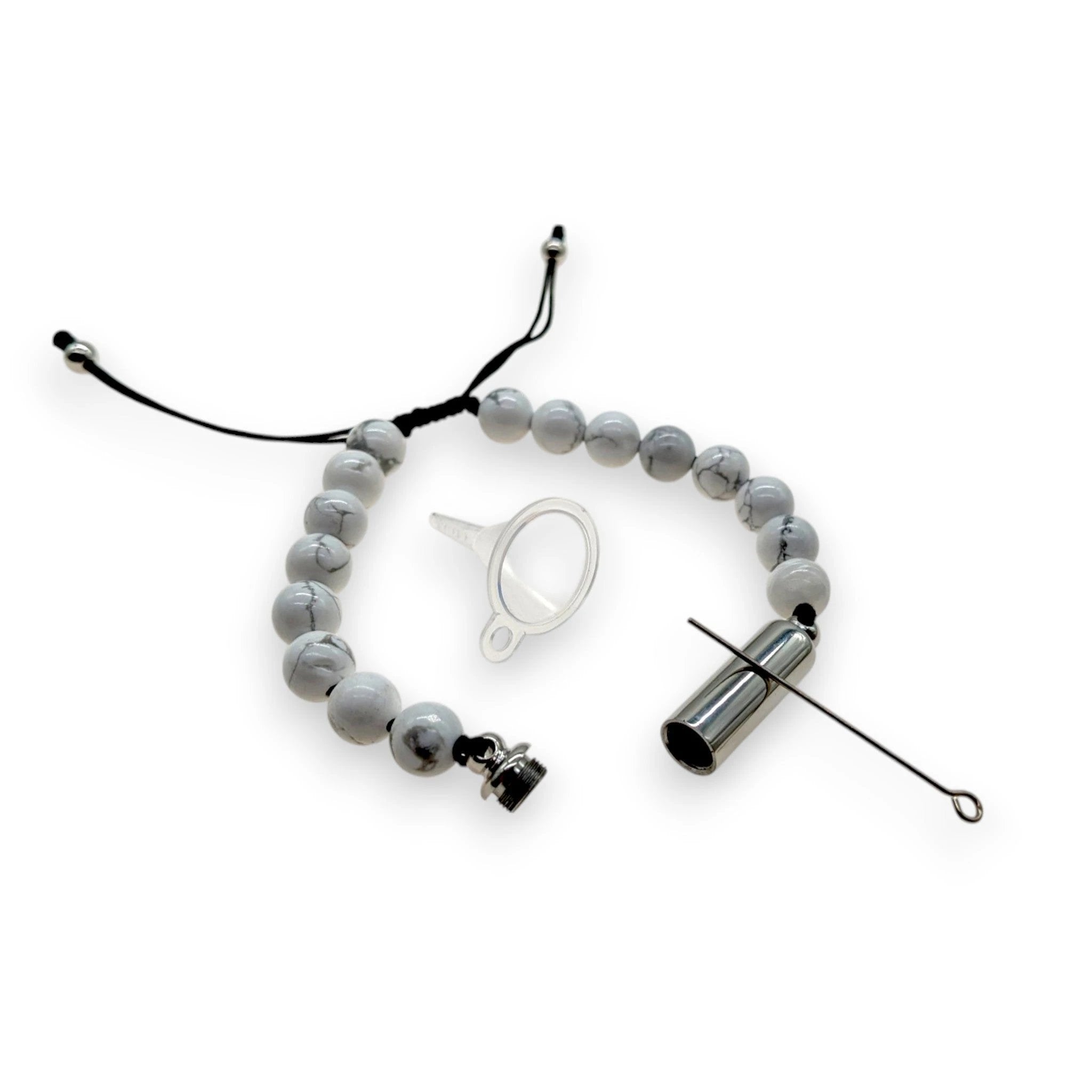 Stylisches Howlith-Armband mit Füllbarer Kapsel – Marmor Optik - Anhänger from DieBallerei