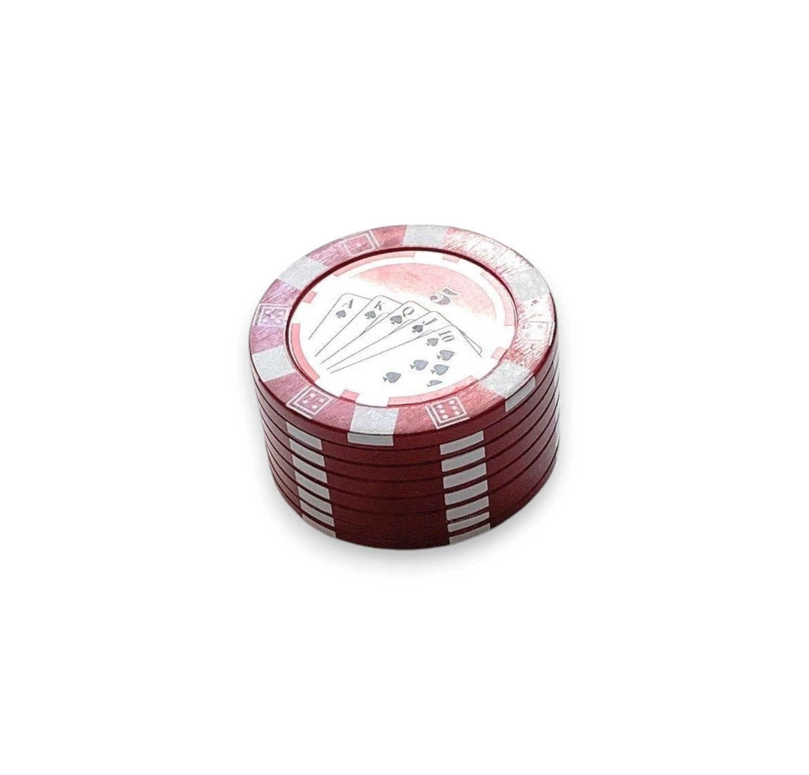 Grinder "Poker Chip" Rot 45mm – Stilvoll, Kompakt & Funktional - from DieBallerei
