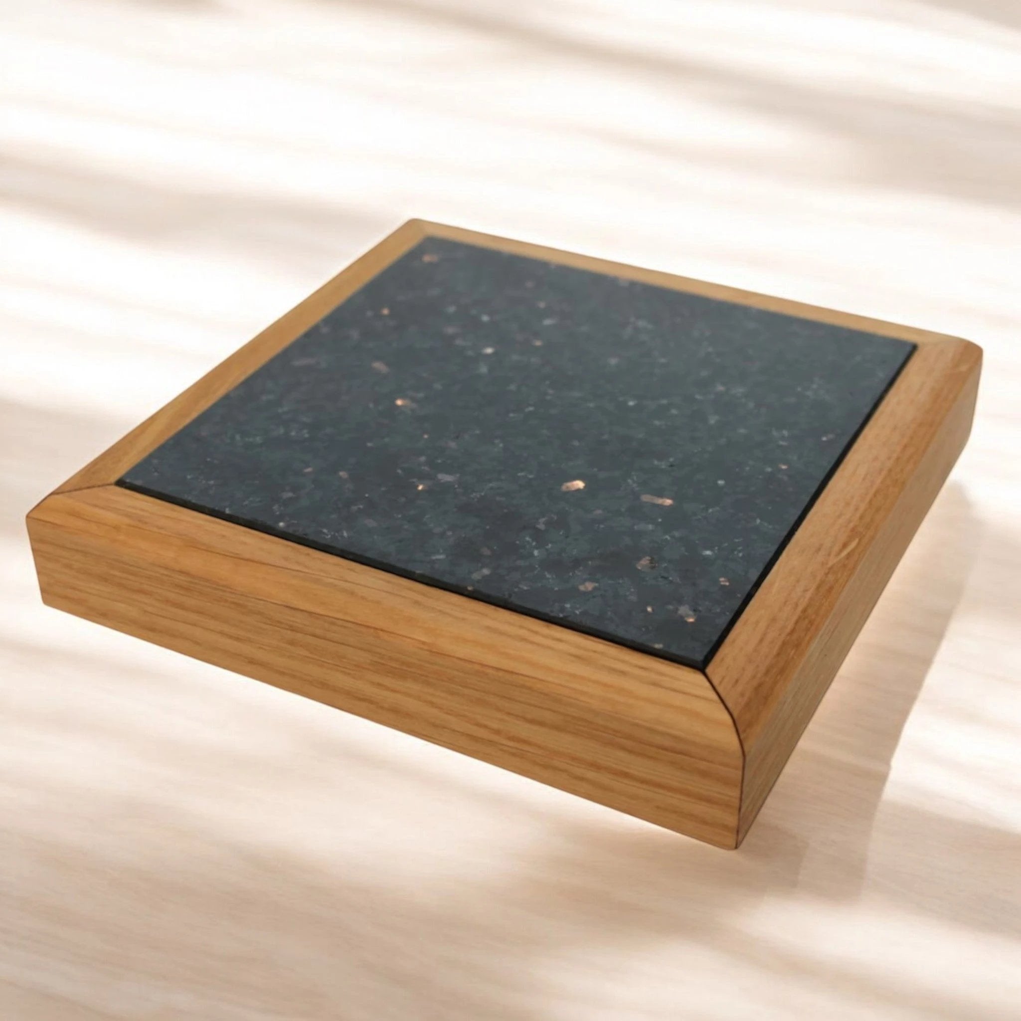 Kokaninchen Granit Untersetzer "GoldenGalaxy" hochwertige Aufbewahrungsschublade, Tassenuntersetzer, hochwertige Granitplatte - from DieBallerei