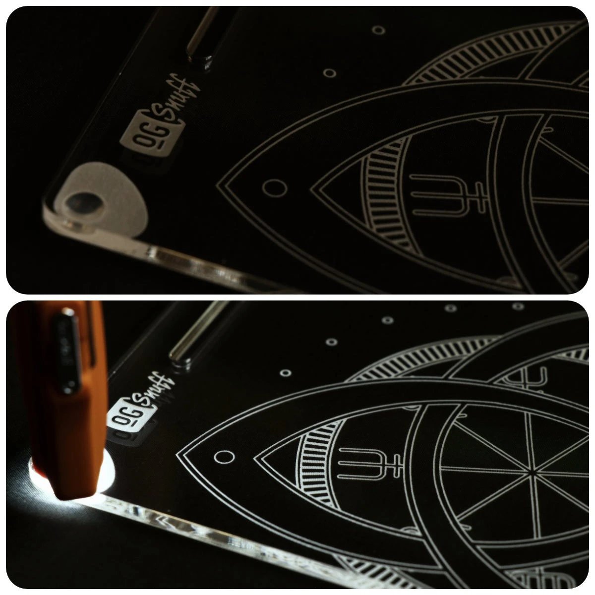 OG SNUFF Mandala Snuff Board – Plexiglas-Design mit Reflektorpad – Stil trifft Funktion - from DieBallerei