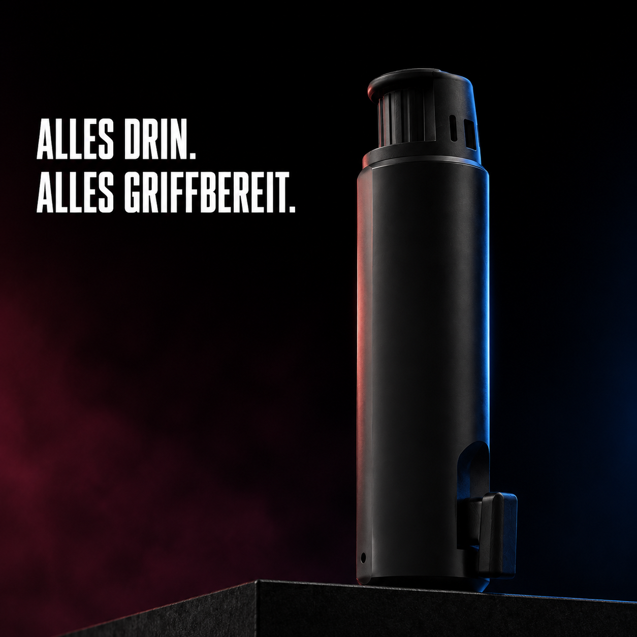 Schwarzer SniffHit Dosierer im kompakten All-in-One-Design