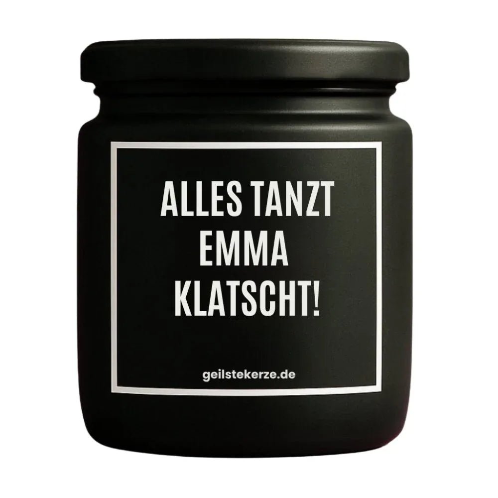 Duftkerze „ALLES TANZT EMMA KLATSCHT!“ von geilstekerze – Ansicht 3