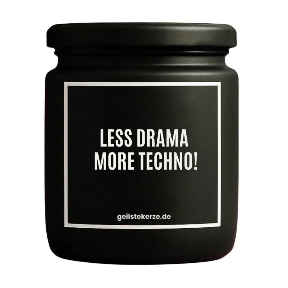Duftkerze „LESS DRAMA MORE TECHNO!“ von geilstekerze – Ansicht 3