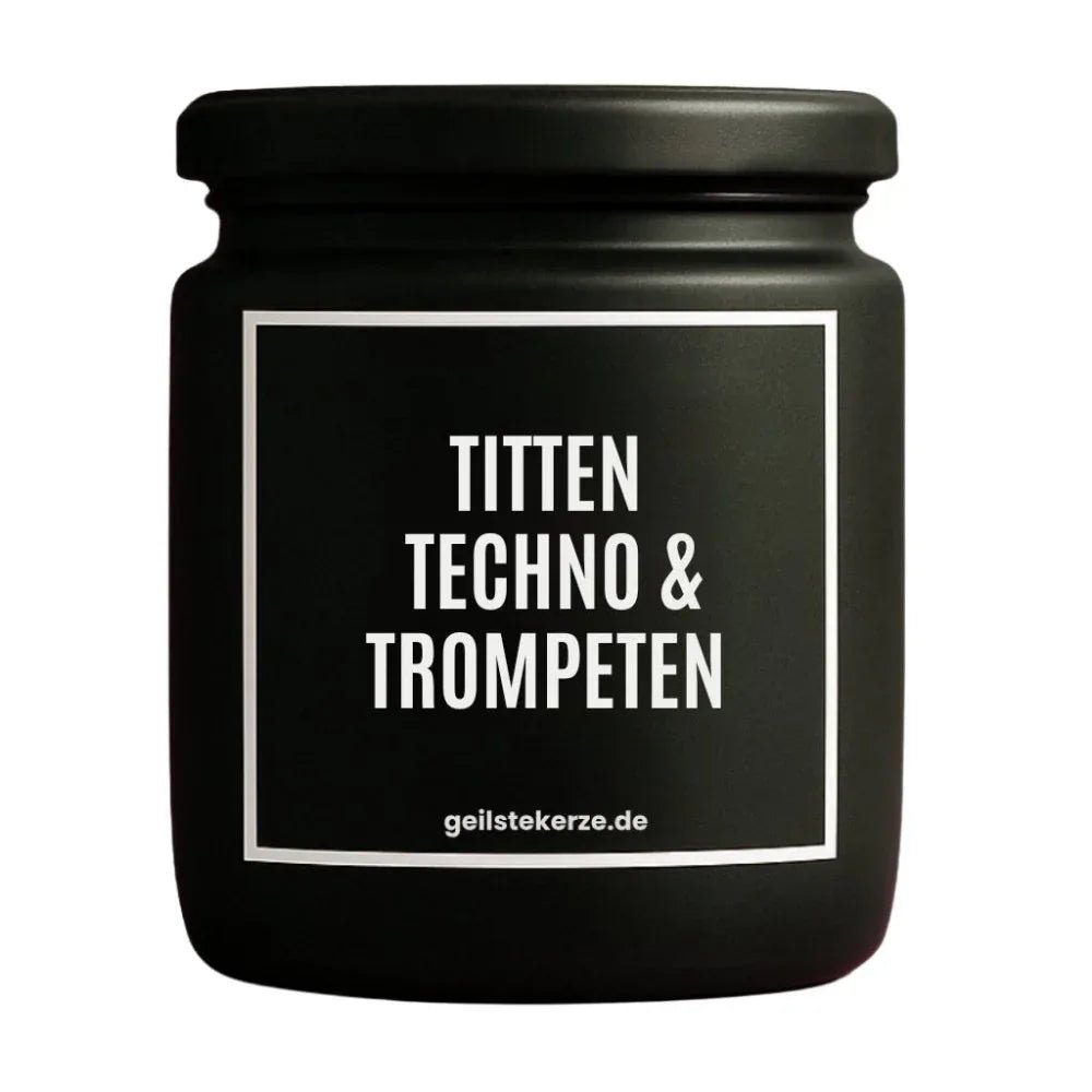 Duftkerze „TITTEN TECHNO & TROMPETEN“ von geilstekerze – Ansicht 3