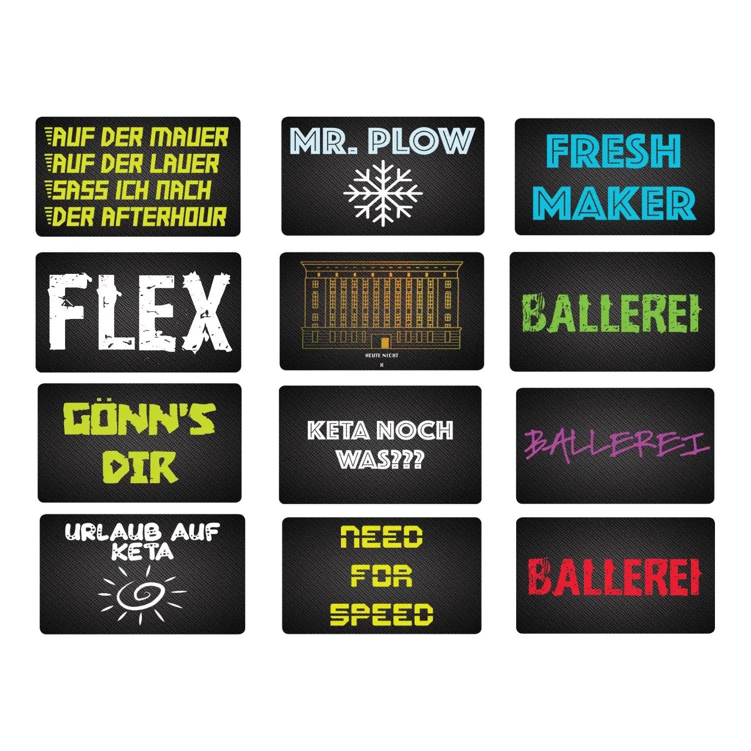 12er-Set Hack Karten – Carbon Look mit Verschiedenen Designs - from DieBallerei