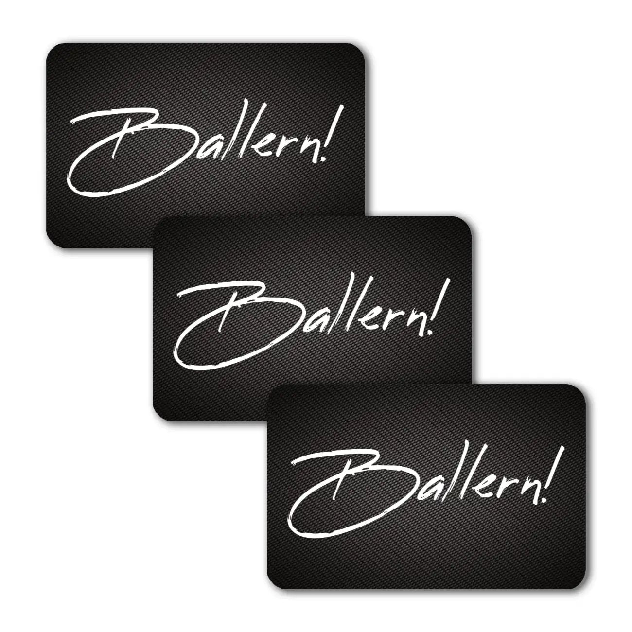 Hack-Karten Set „Ballern!“ im Carbon-Look – 3er-Pack - from DieBallerei