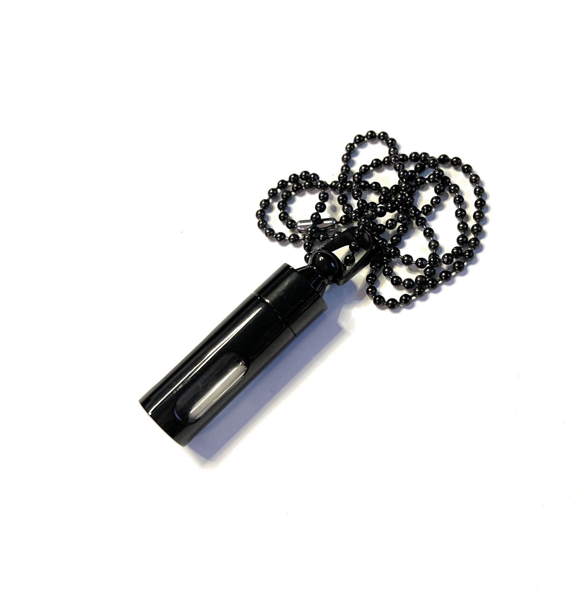 Edle Halskette mit verschließbarer Pillenbox – Schwarz Transparent - from DieBallerei