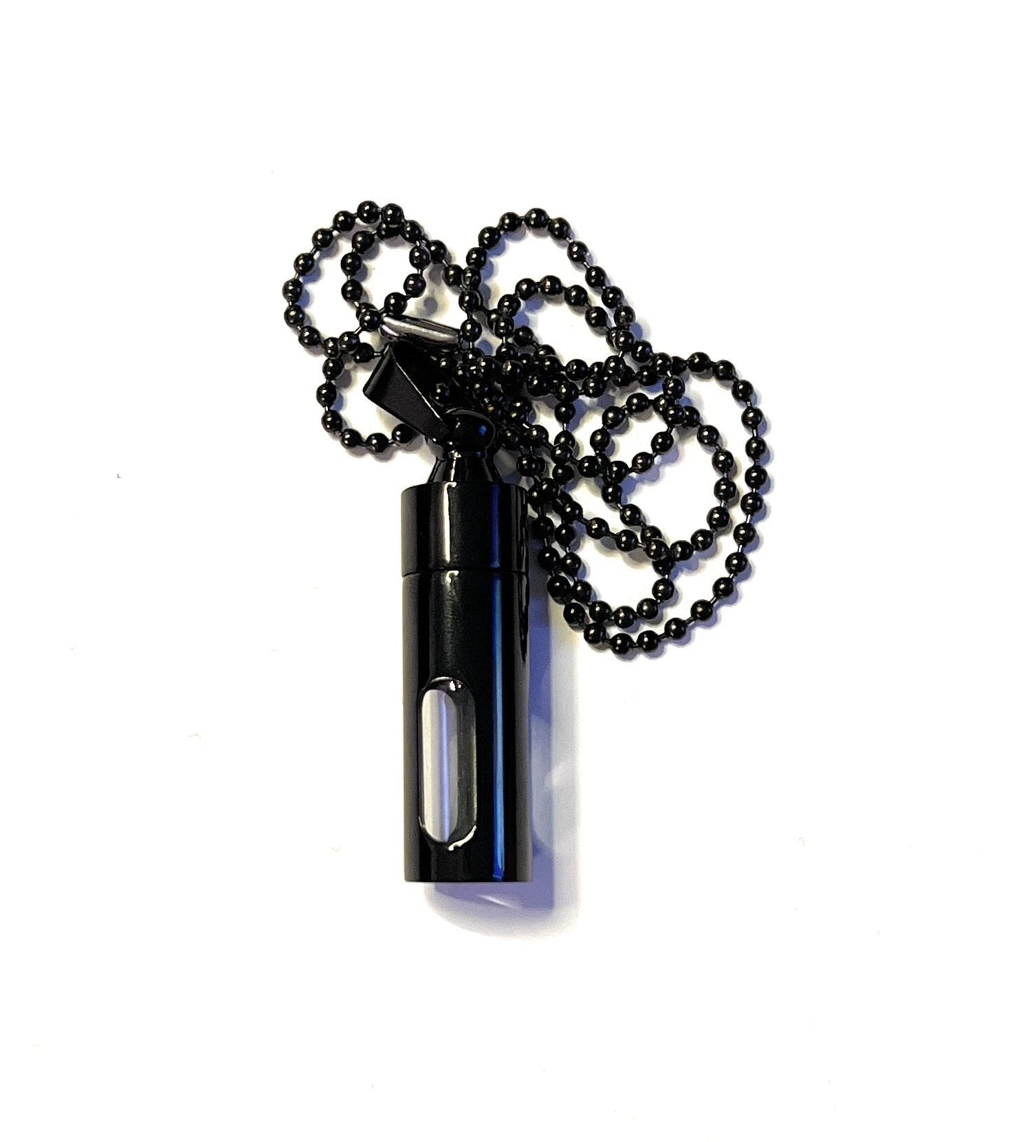 Edle Halskette mit verschließbarer Pillenbox – Schwarz Transparent - from DieBallerei