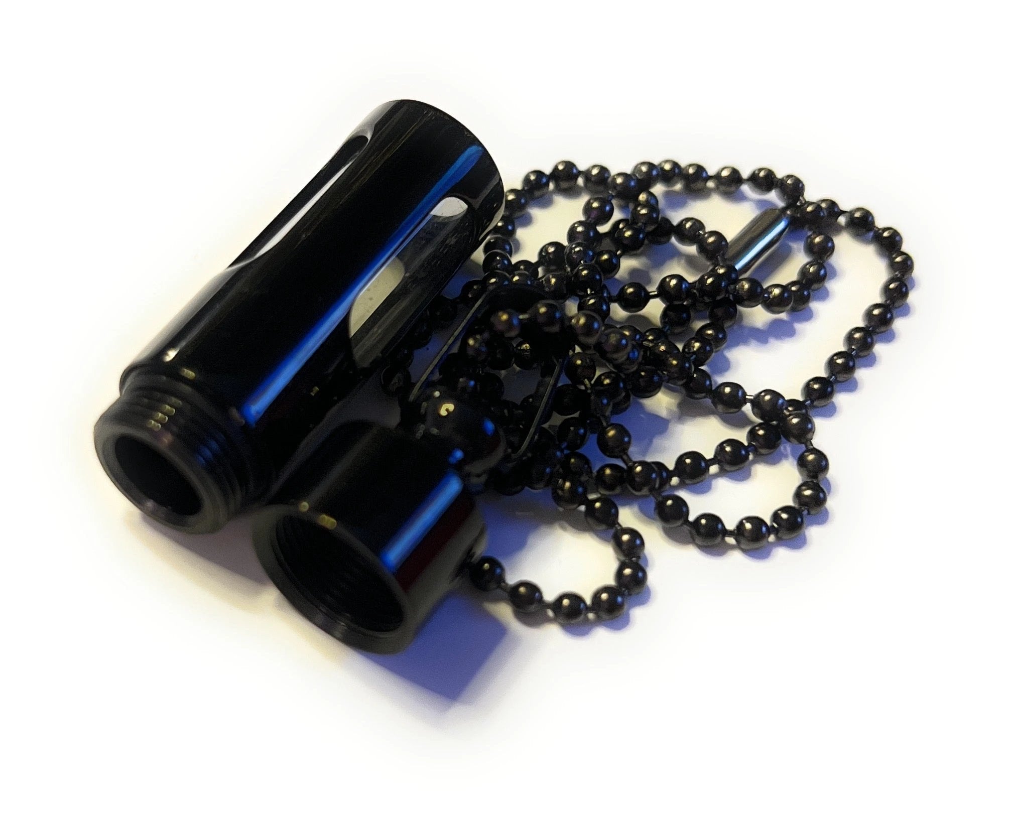 Edle Halskette mit verschließbarer Pillenbox – Schwarz Transparent - from DieBallerei