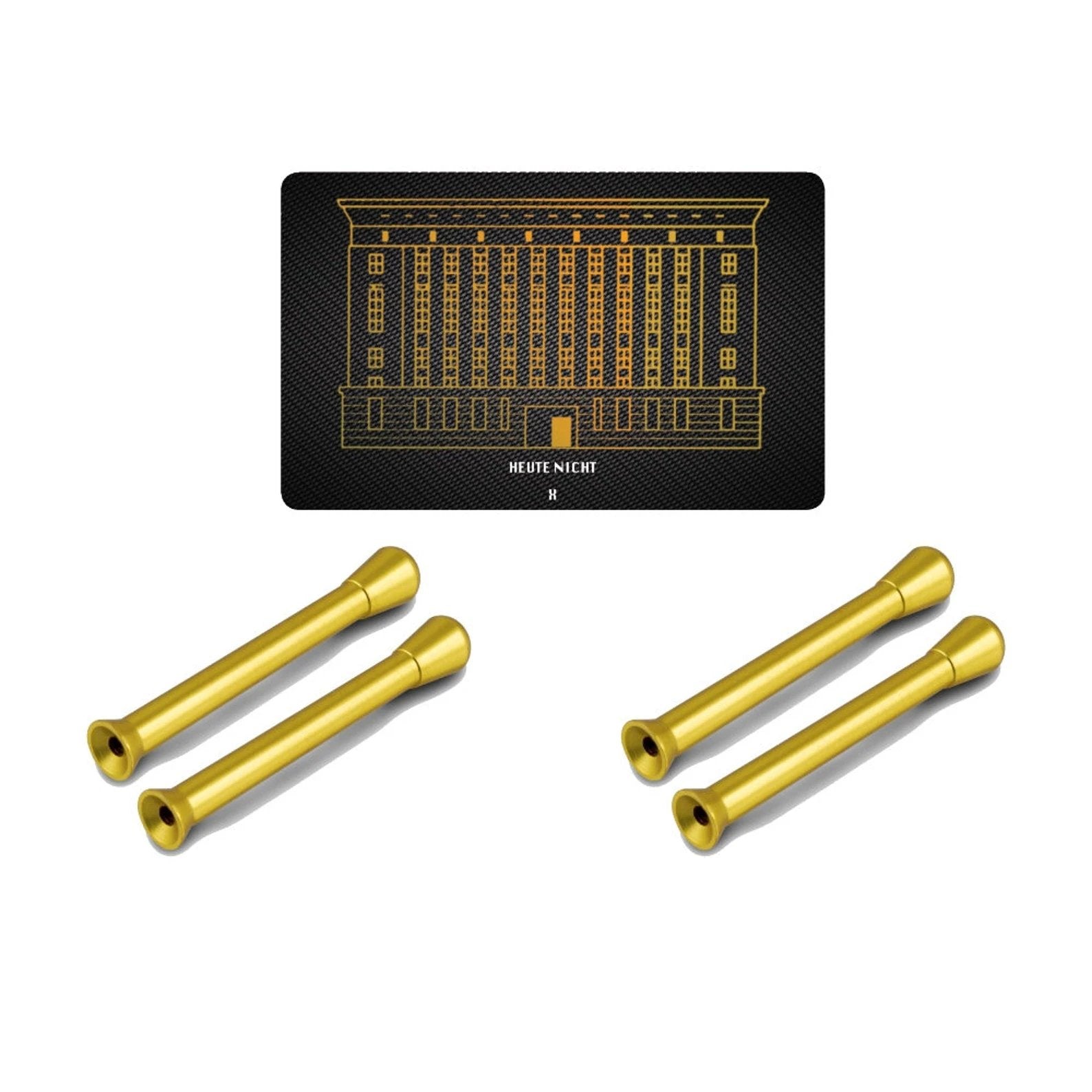 Praktisches Set – 4 Ziehröhrchen Gold & Berghain-Hack Karte - from DieBallerei