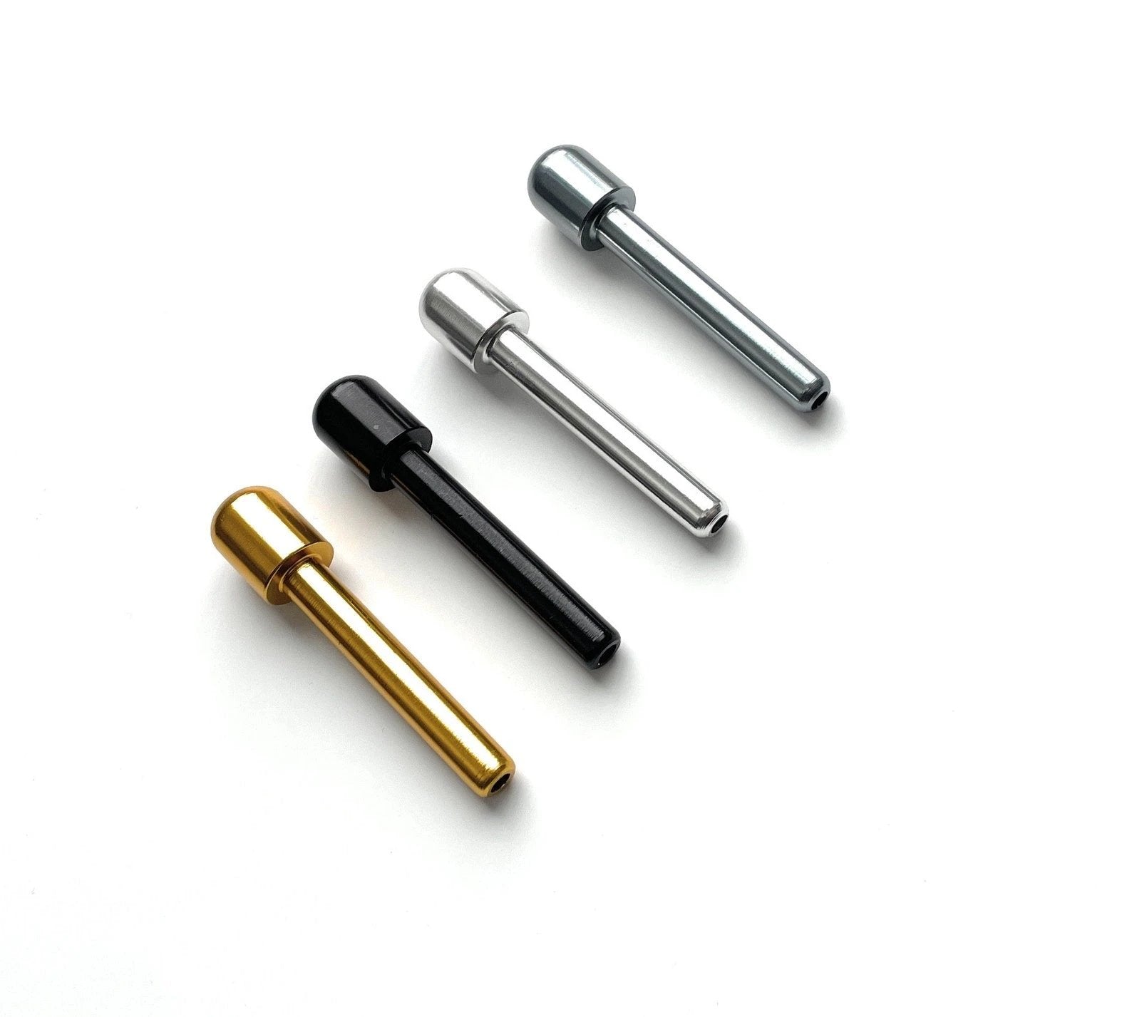 Set: 4er Ziehröhrchen aus Aluminium (70mm) – Gold, Silber, Schwarz & Chrom - from DieBallerei