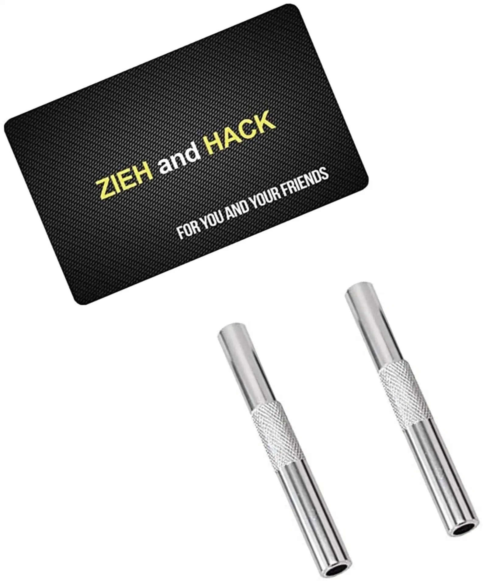 Röhrchen-Set – 2x Aluminium (Silber, 70mm) inkl. Zieh-und-Hack-Karte - from DieBallerei