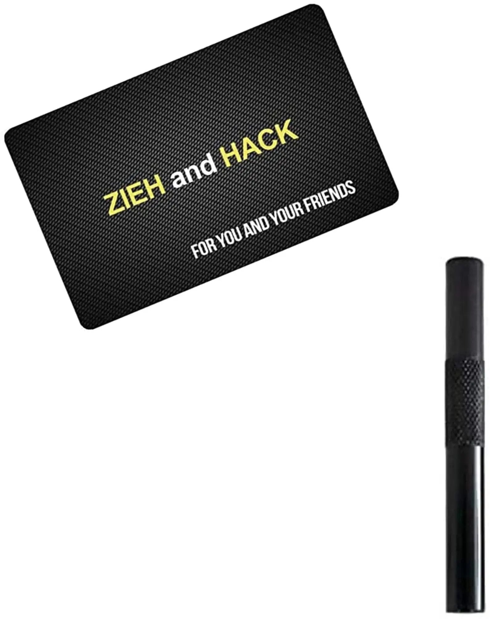 Röhrchen-Set – 1x Aluminium (Schwarz, 70mm) mit Grip & Zieh-und-Hack-Karte - from DieBallerei