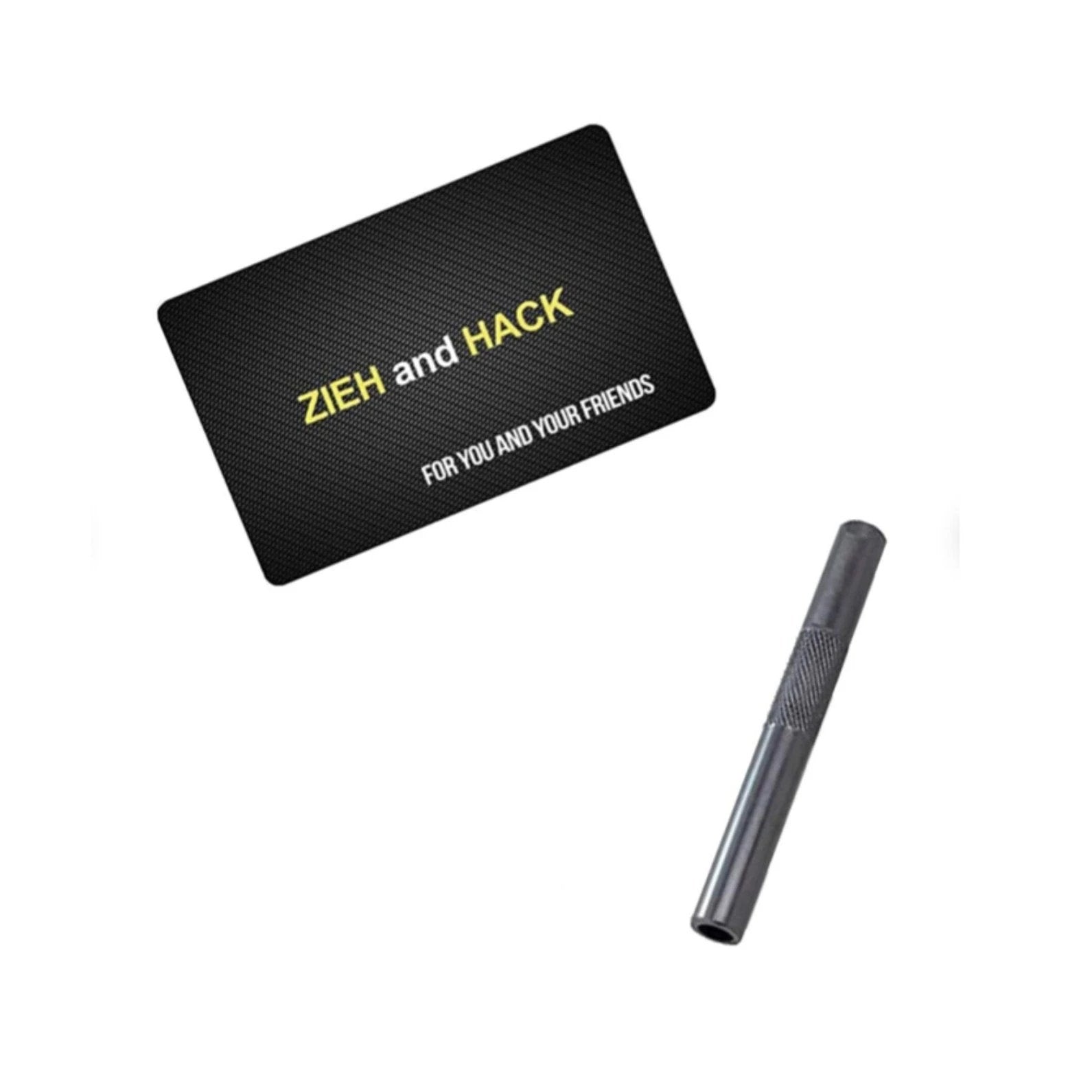 Röhrchen-Set – 1x Aluminium (Chrom, 70mm) inkl. Zieh-und-Hack-Karte - from DieBallerei