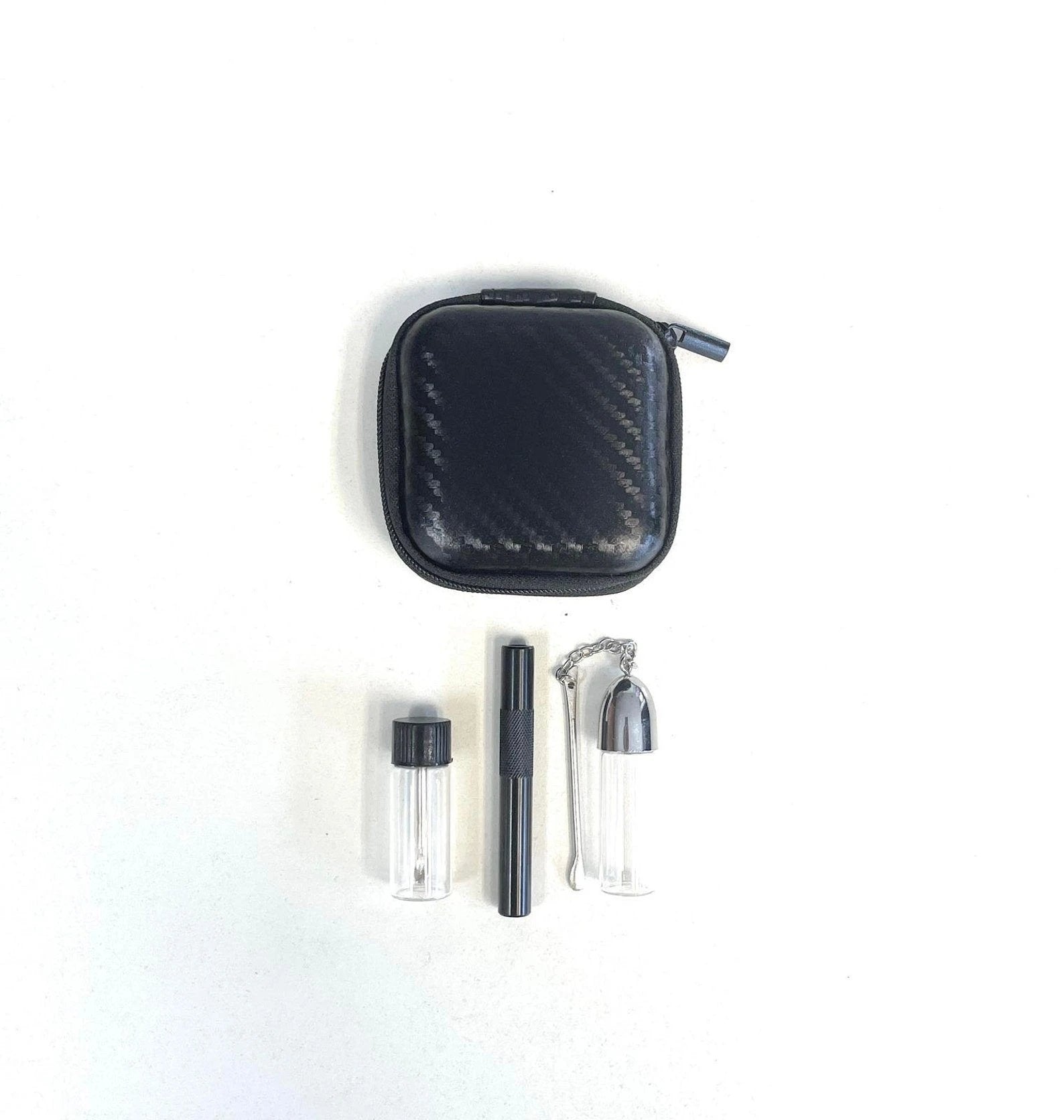 Set Black Carbon – Edles Soft Case mit Spender & Röhrchen - from DieBallerei