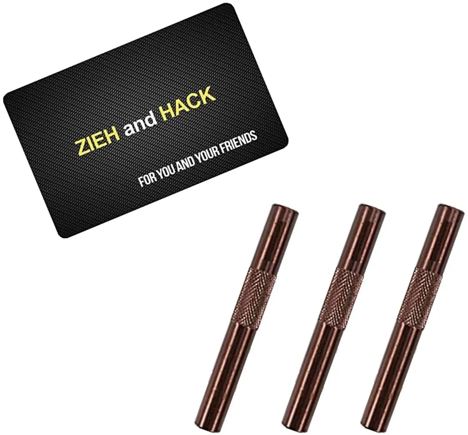 Röhrchen-Set – 3x Aluminium (Braun, 70mm) inkl. Zieh-und-Hack-Karte - from DieBallerei
