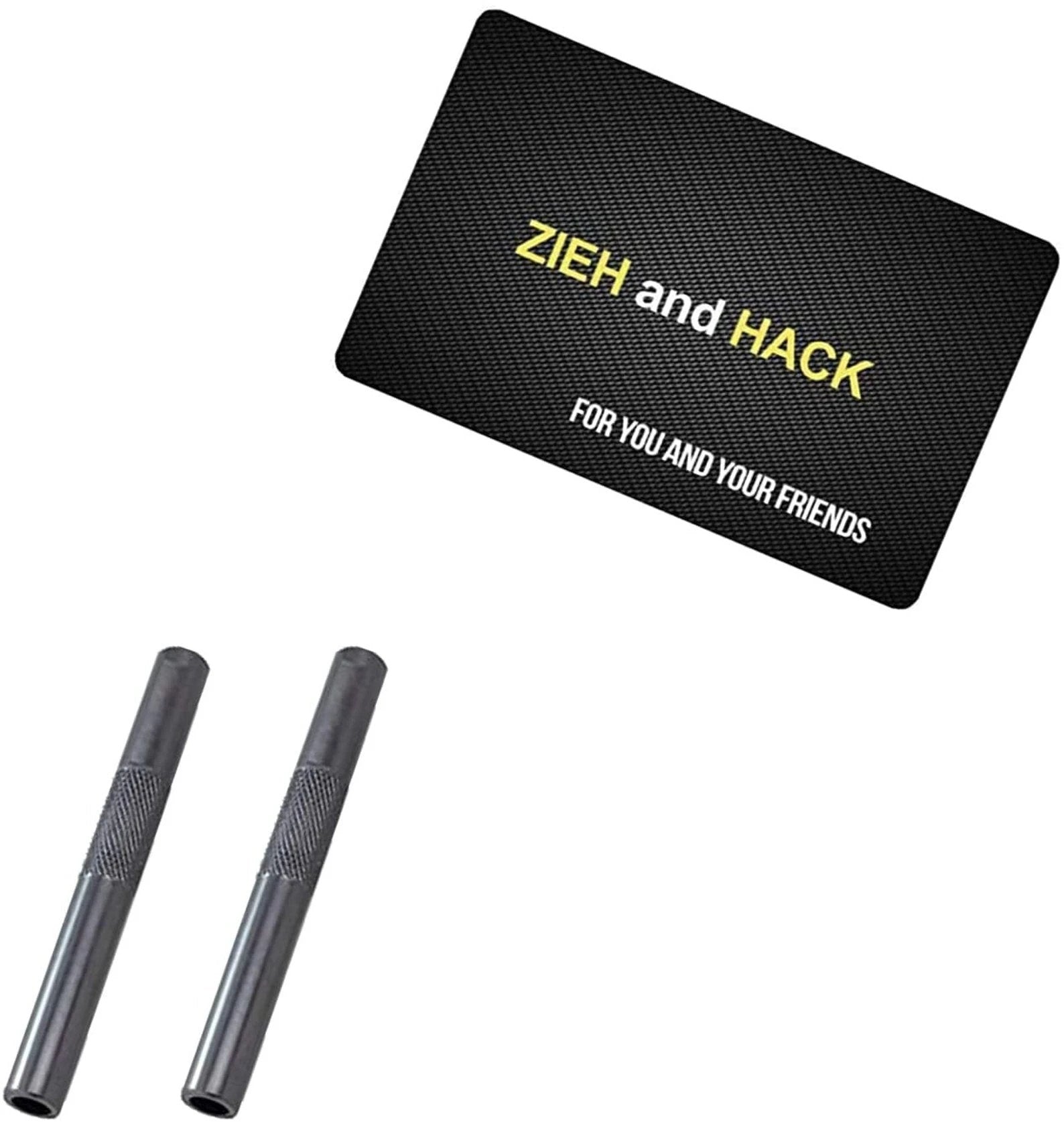 Röhrchen-Set (2 Stück) aus Aluminium in Chrome (70 mm) inkl. Zieh- und Hack-Karte - from DieBallerei