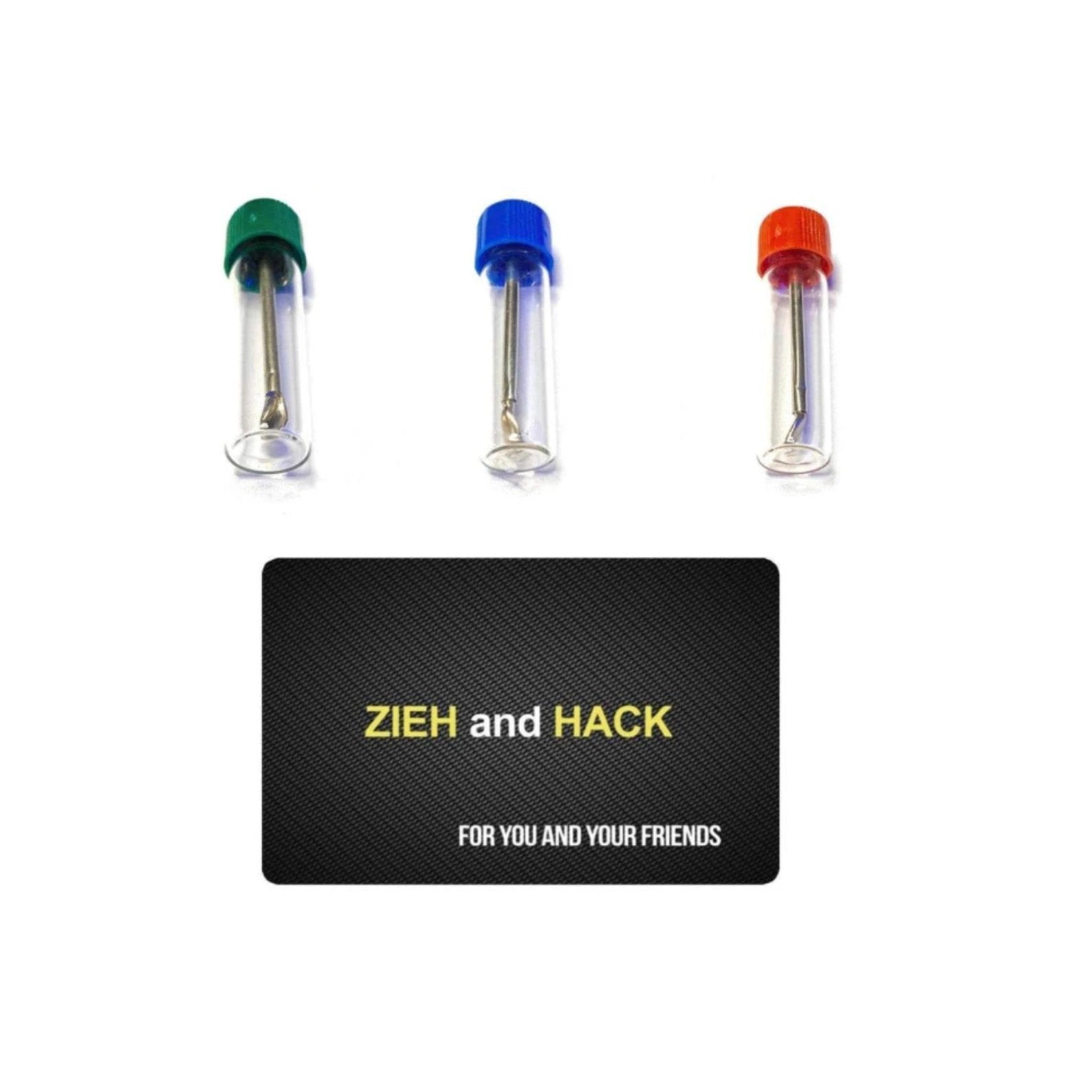 Set – 3 Baller-Fläschchen mit Teleskoplöffel & Zieh-und-Hack-Karte - from DieBallerei