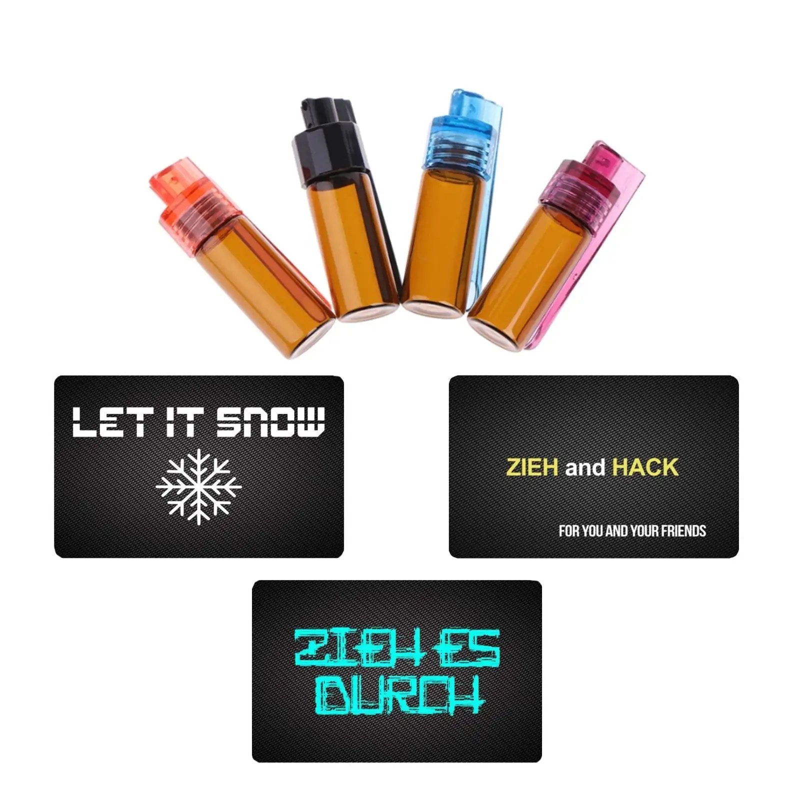 Set – 4 Große Spender (43mm, Braun) mit Löffel & 3 Hack-Karten - from DieBallerei