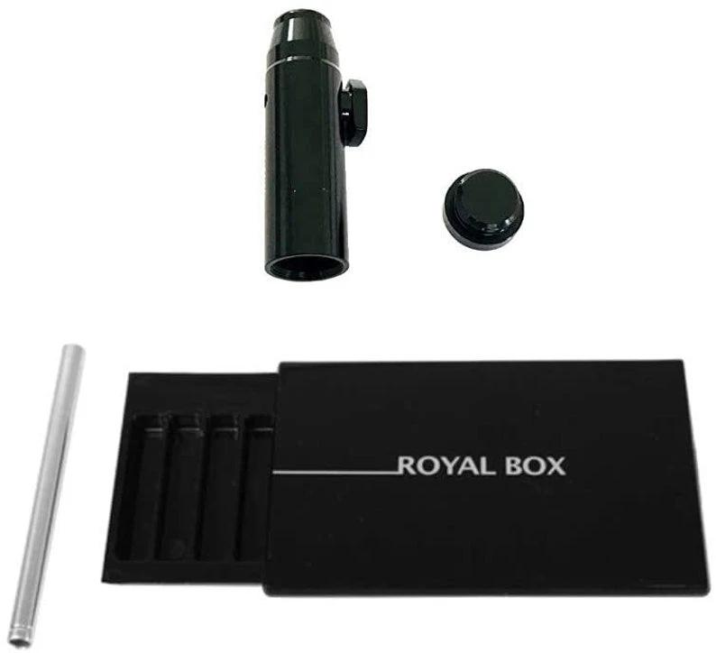 Royal Box Schwarz mit integriertem Röhrchen und Dosierer – Kompakt, Elegant & Vielseitig - from DieBallerei