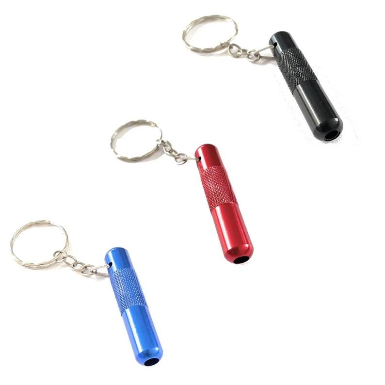Praktisches Aluminium Ziehröhrchen mit Schlüsselanhänger – Rot (50mm) - from DieBallerei