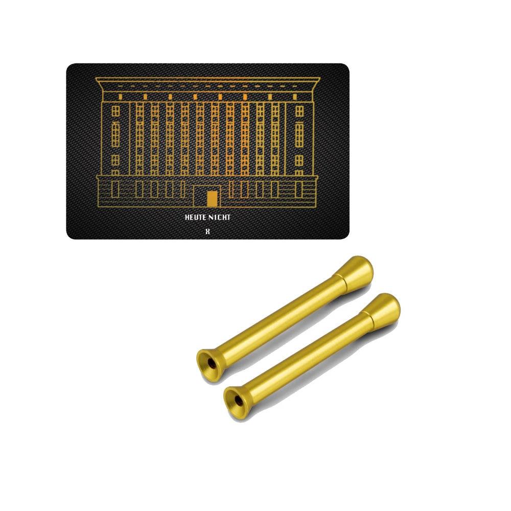Praktisches Set – 2 Ziehröhrchen Gold & Berghain-Hack Karte - from DieBallerei