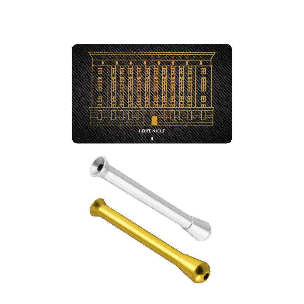 Praktisches Set – 2 Ziehröhrchen Gold/Silber & Berghain-Hack Karte - from DieBallerei