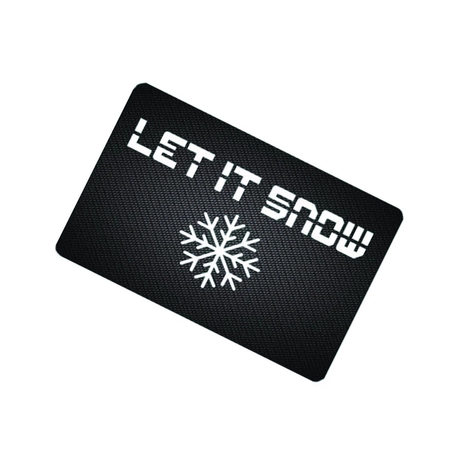 Karte "LET IT SNOW" im Carbon Look im EC-Karten/Personalausweis Format - from DieBallerei