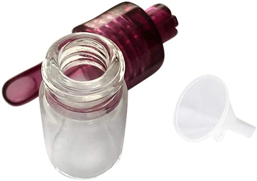 Spender mit ausklappbarem Löffel klar inkl. Trichter Schraubdeckel in lila/rosa - from DieBallerei