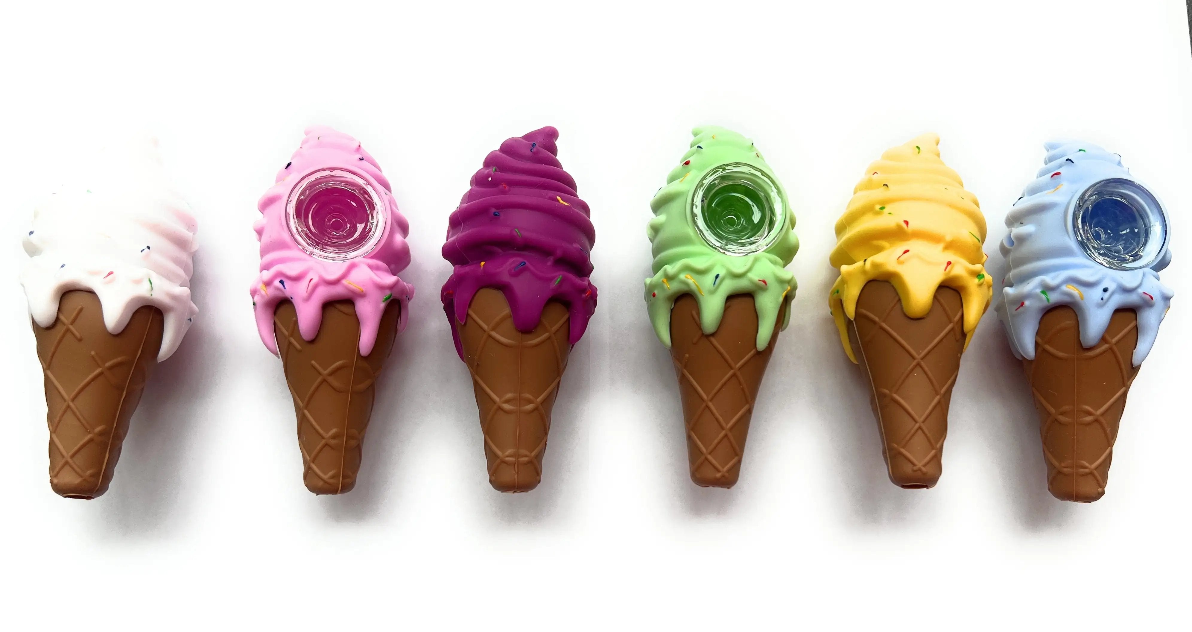 Silikon Pfeife „Ice Cream“ – Stylisches Rauchzubehör in Waffel-Optik - from DieBallerei