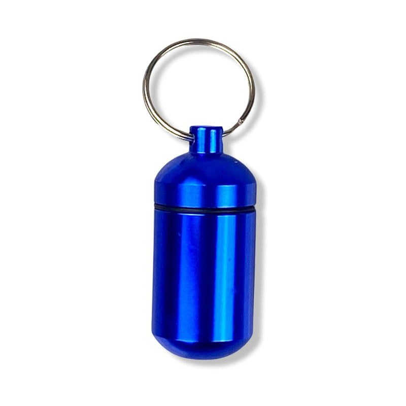 Porte-clés pilulier avec bouchon à vis avec beaucoup d'espace de rangement dans de nombreuses couleurs au choix
