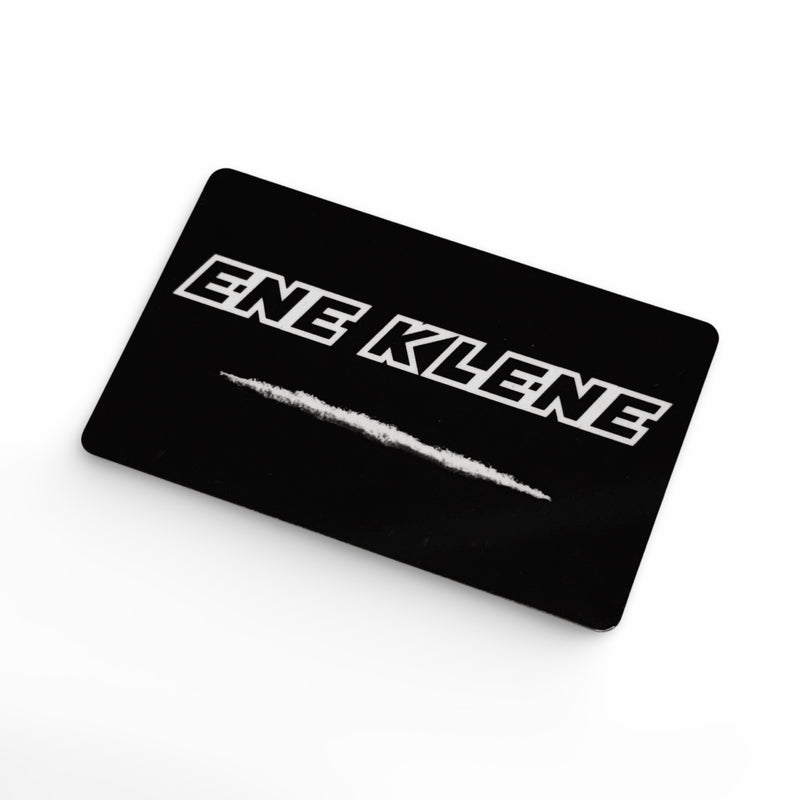 Karte "Ene Klene 1" im EC-Karten/Personalausweis Format für Schnupftabak - Hack Karte - Zieh und Hack
