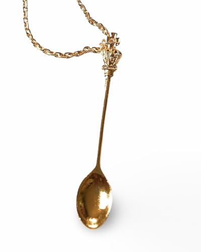 Collier pendentif mini cuillère élégant - chaîne dorée 45cm