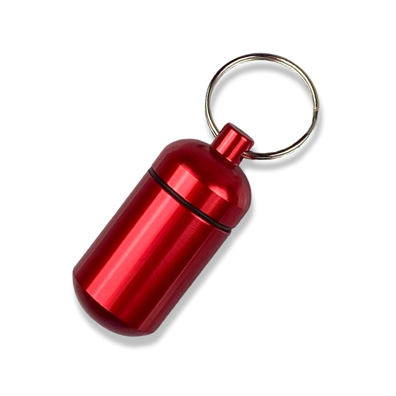 Porte-clés pilulier avec bouchon à vis avec beaucoup d'espace de rangement dans de nombreuses couleurs au choix