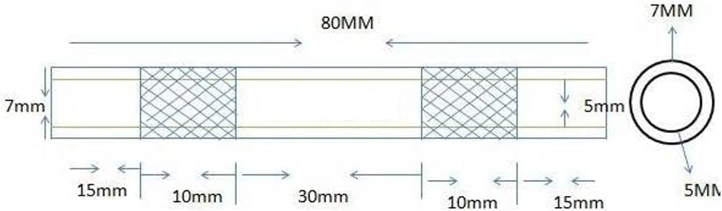 Zieh-Röhrchen aus Aluminium – Matt Schwarz, 80mm