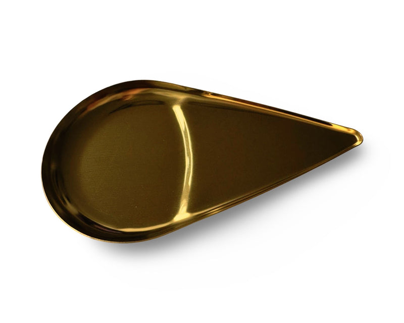 SET Gold Tropfen/Träne 1x Metall Brettchen inkl. 1 Ziehröhrchen Ziehunterlage Classy Edel