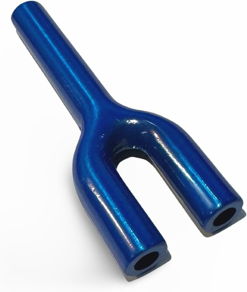 Double tube made of aluminum - for your snuff - draw tube - snuff - snorter dispenser approx. 70mm blue
