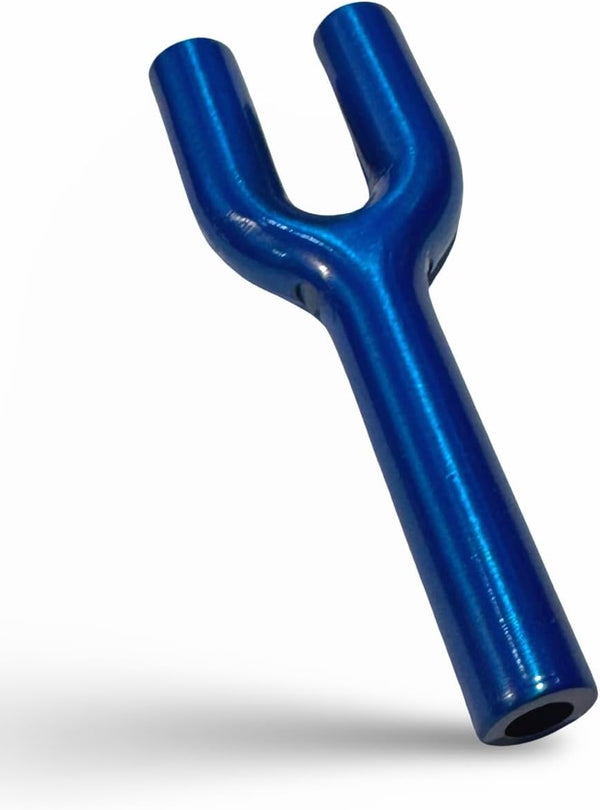 Double tube made of aluminum - for your snuff - draw tube - snuff - snorter dispenser approx. 70mm blue