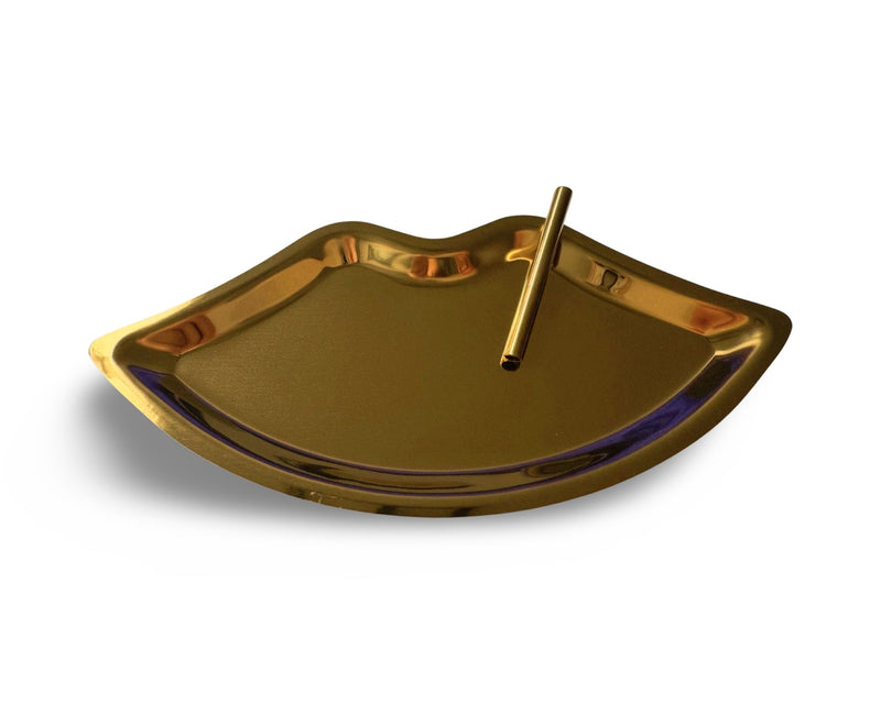 SET Gold Lips 1x metal board incl. 1 drawing tube drawing pad Classy Edel