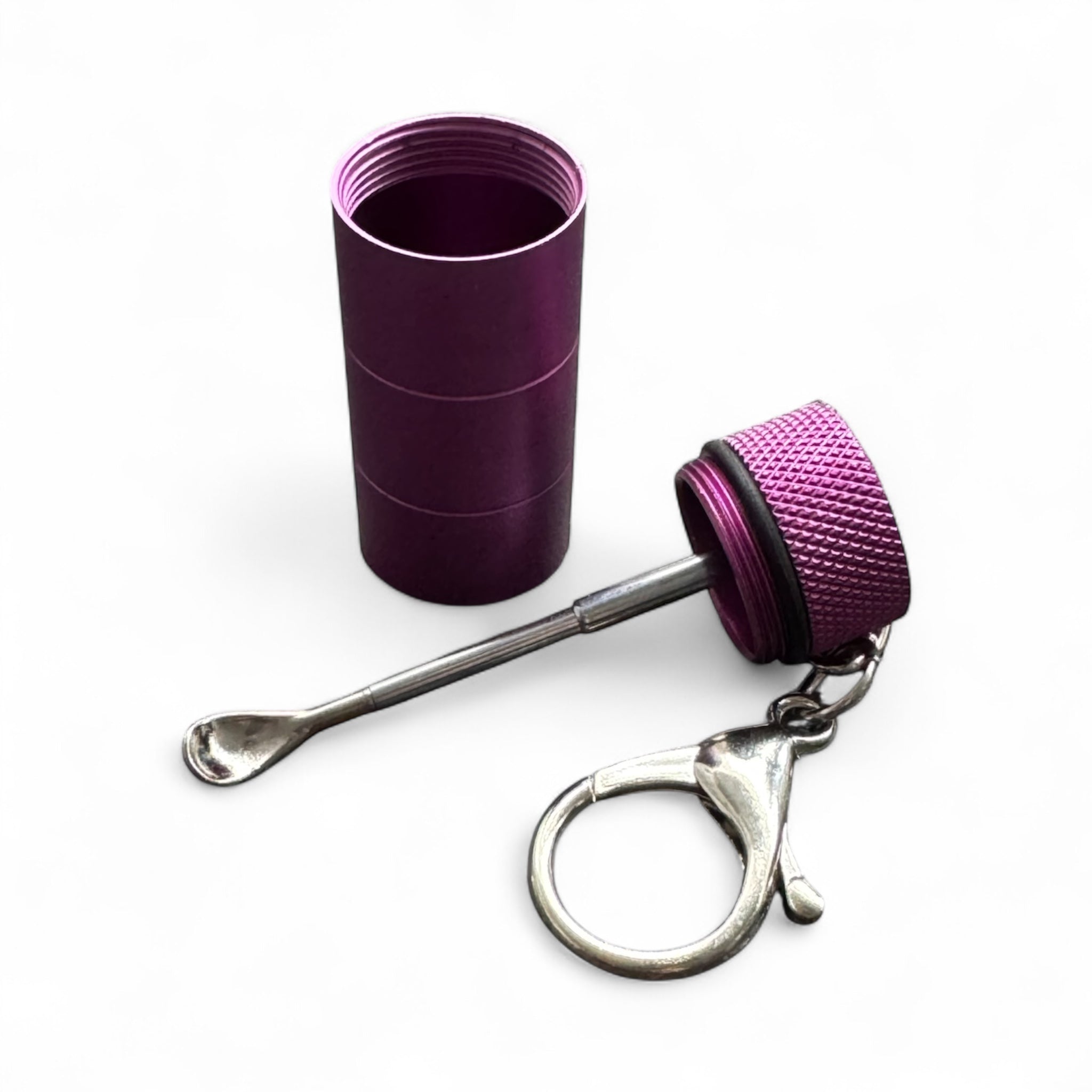💜 Aluminium Teleskop-Löffel im Schlüsselanhänger-Format - Lila