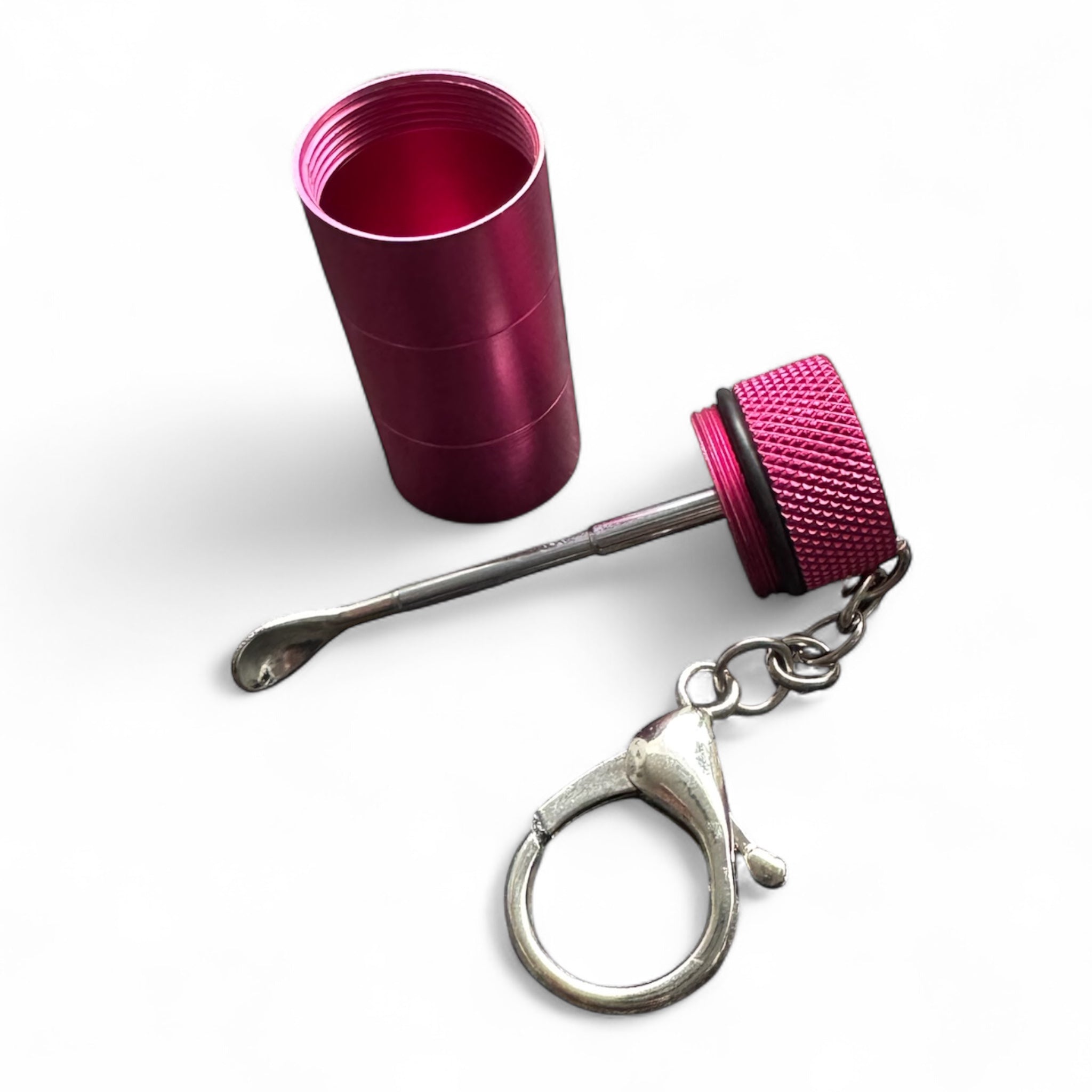 💗 Aluminium Teleskop-Löffel im Schlüsselanhänger-Format - Pink