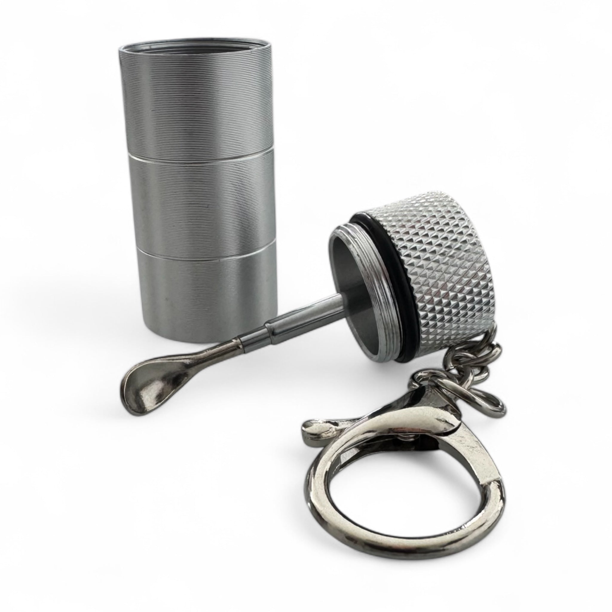 🤍 Aluminium Teleskop-Löffel im Schlüsselanhänger-Format - Silber
