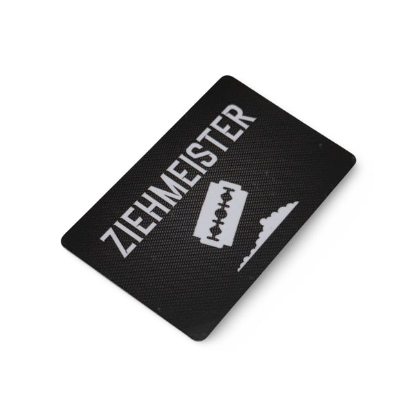 Card "ZIEHMEISTER" in carbon look in EC card/ID card format for snuff - hack card -