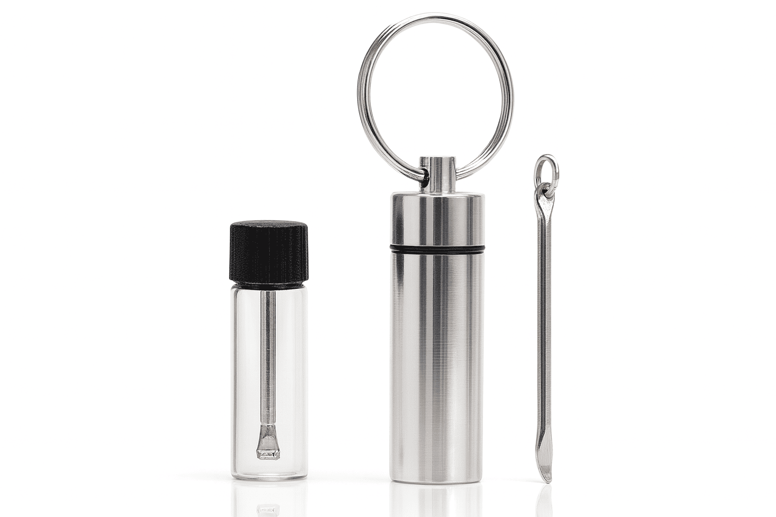 Baller-Fläschchen mit Teleskoplöffel + Aufbewahrungsbox mit Anhänger und Löffel